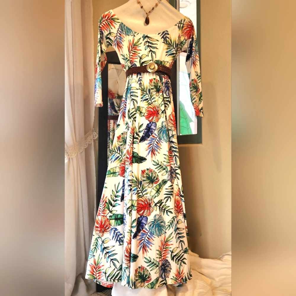 off the shoulder maxi dress (belt NOT included)